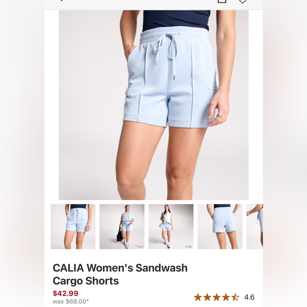 Calia Women's Soft Blue Cargo Shorts & Mini Tote